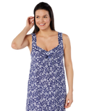 Summer Meadow Print 100% Cotton. Strappy stretch Jersey nightdress