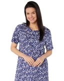Summer Meadow. 100% Cotton jersey short sleeve nightdress Sizes 8 - 26