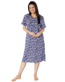 Summer Meadow. 100% Cotton jersey short sleeve nightdress Sizes 8 - 26