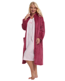 LUXURY EMBOSSED FLEECE ZIP DRESSING GOWN
