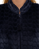 LUXURY EMBOSSED FLEECE ZIP DRESSING GOWN