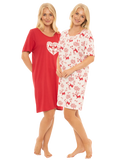 PACK OF 2 WINTER STAG 100% COTTON NIGHTSHIRTS