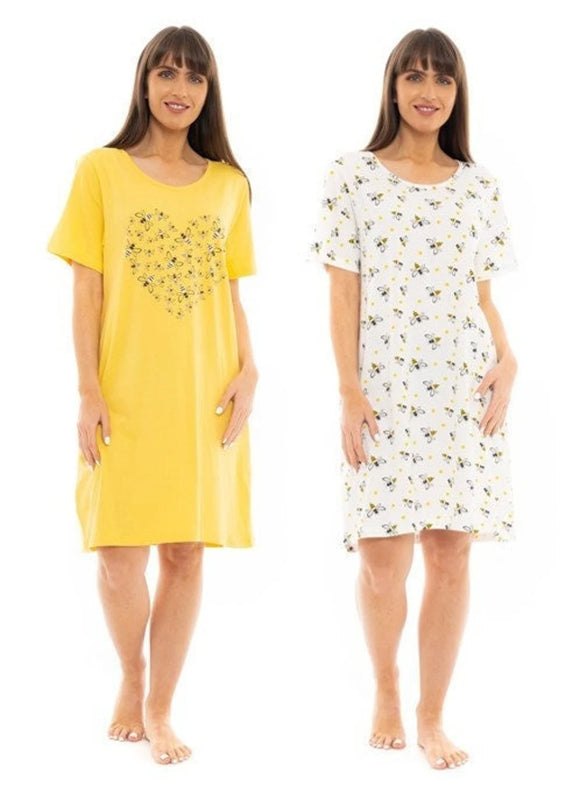 Ladies Suzy and me 2 Pack Cotton Jersey Nightshirt