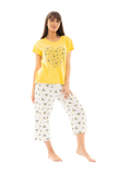 Ladies Suzy & Me 100% Cotton Jersey Crop Leg Pyjama