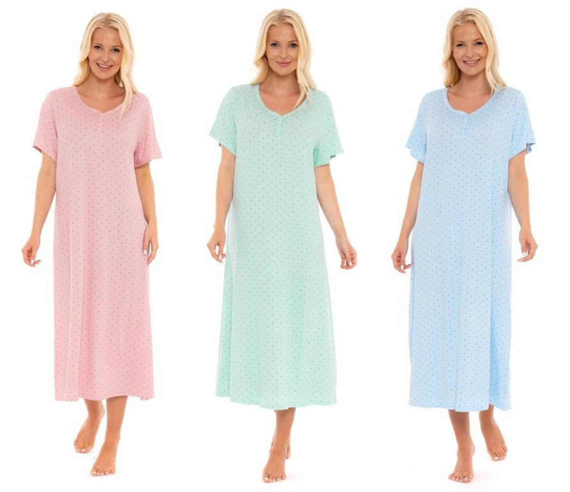 Ladies Suzy Me Luxury Soft Touch Jersey Plus Size Long Nightdress