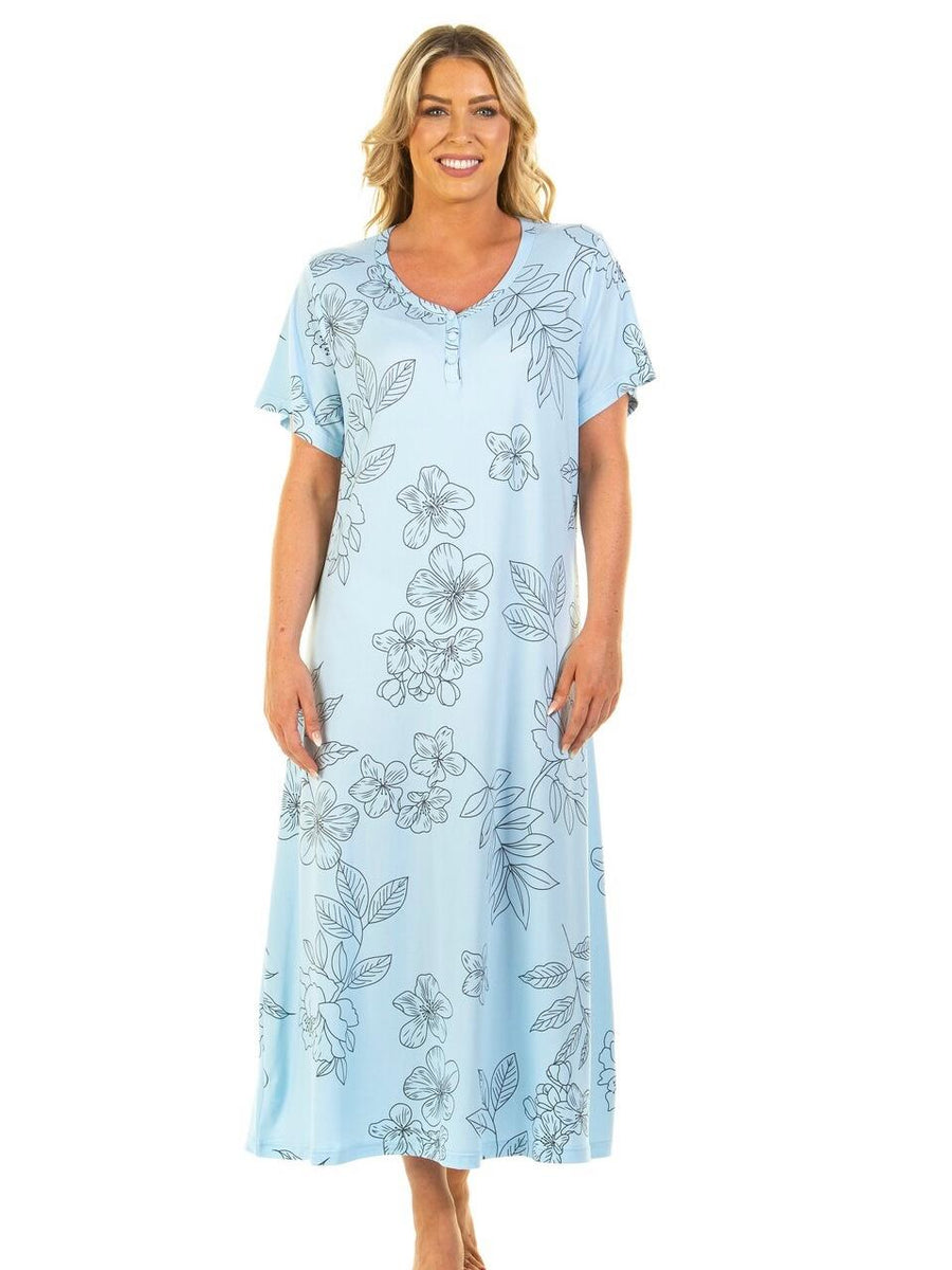 Supersoft Plus Size Charcoal Floral Nightdress Suzy & Me – JoDee